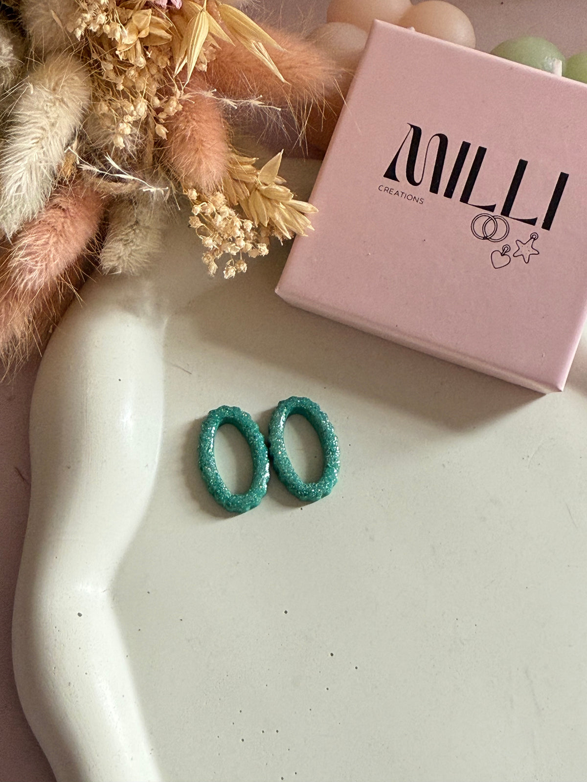 Charms Tif lignes paillettes turquoises