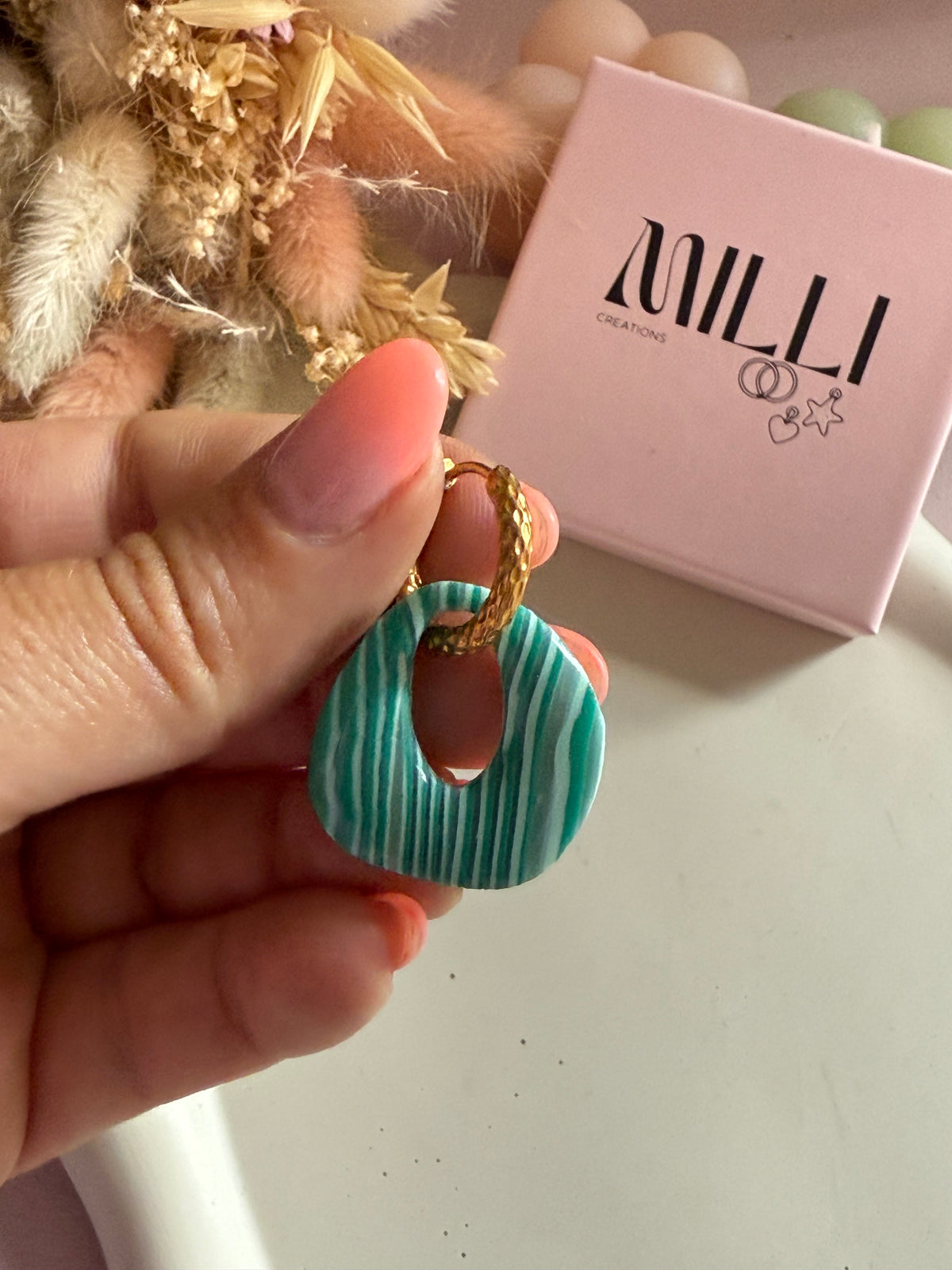 Charms Dilda lignes turquoise menthe