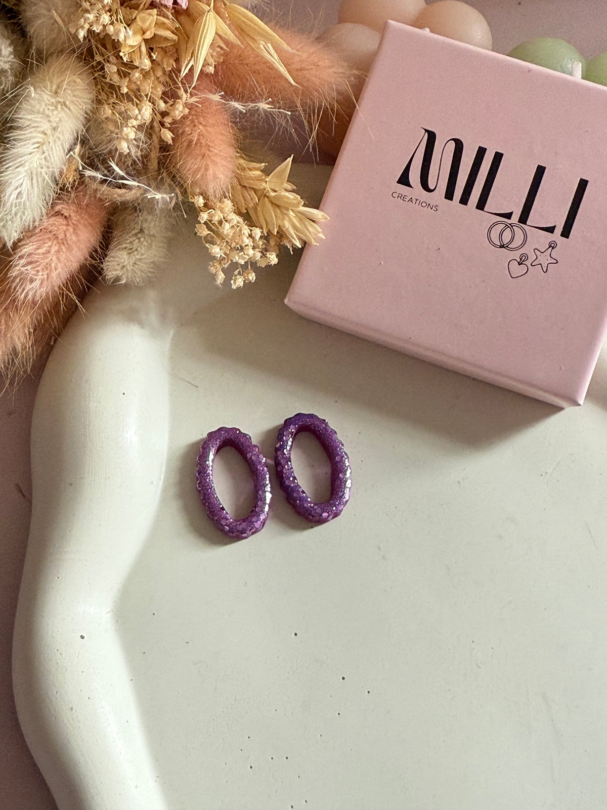 Charms Tif lignes paillettes mauves