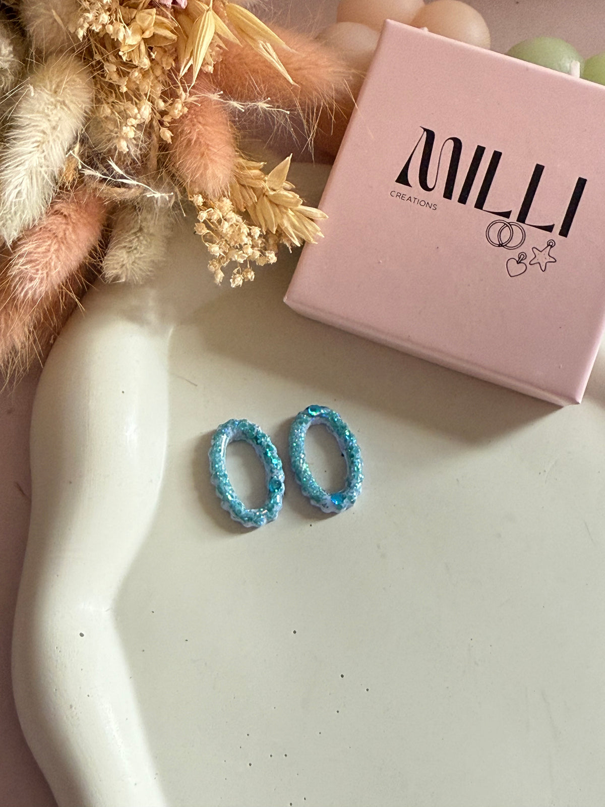 Charms Tif lignes paillettes bleu