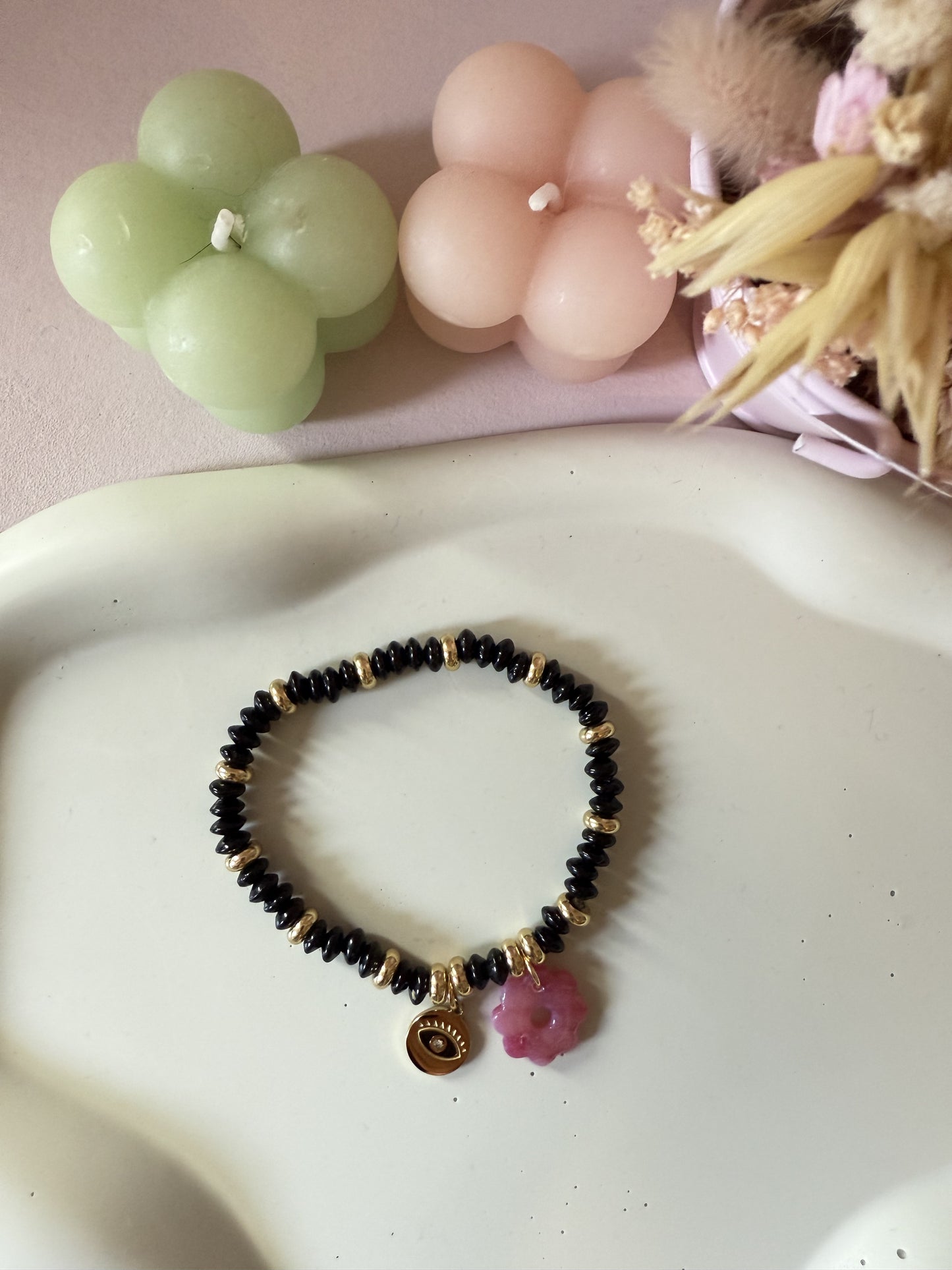 Bracelet pierres naturelles noir