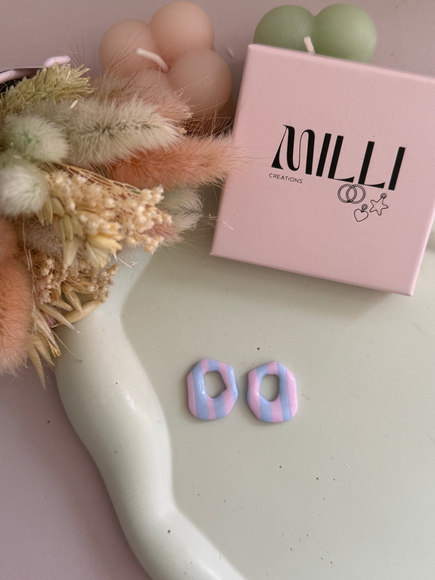 Charms Fanny lignes bleu ciel/rose pale M