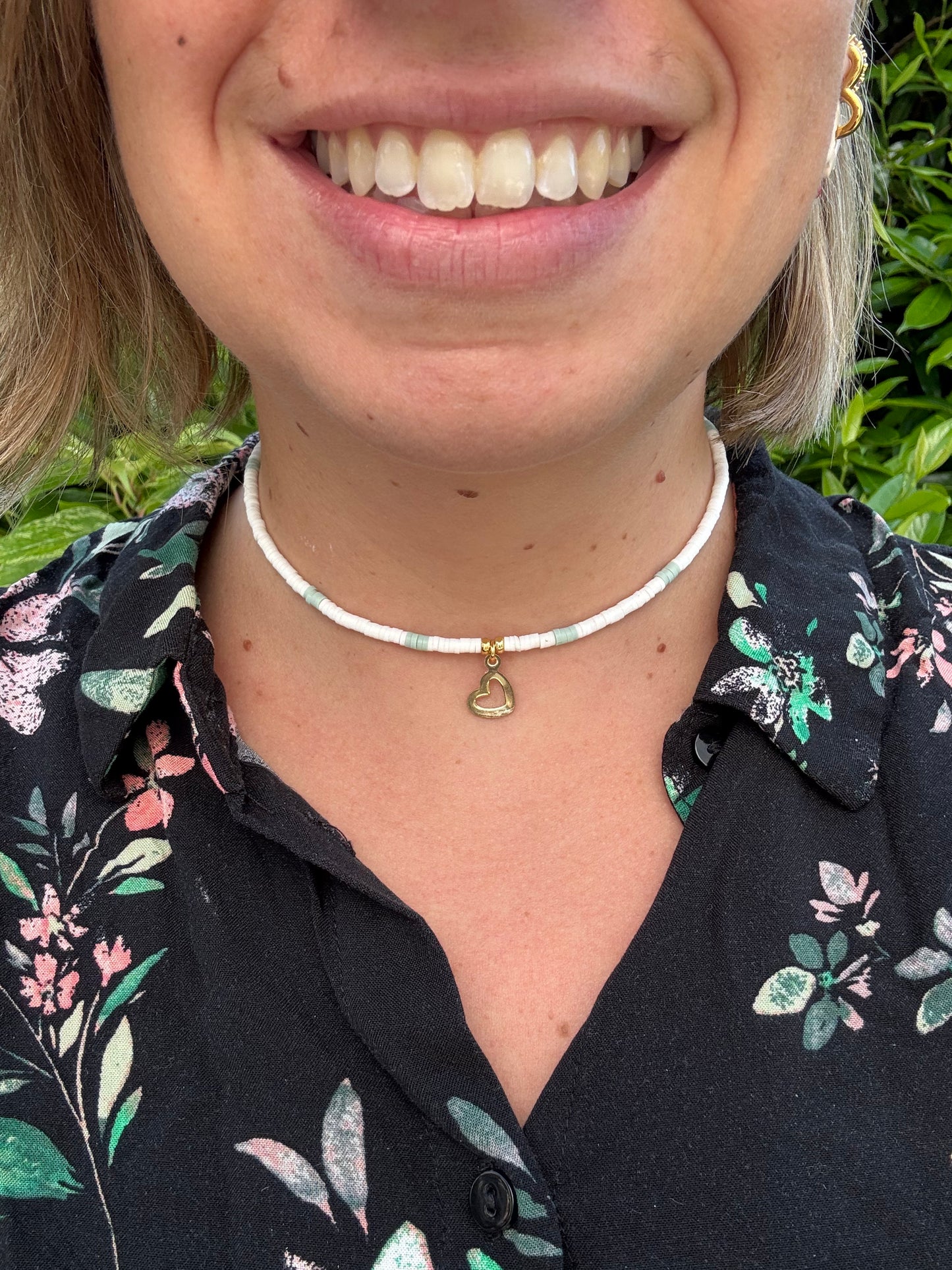 Collier perles blanches