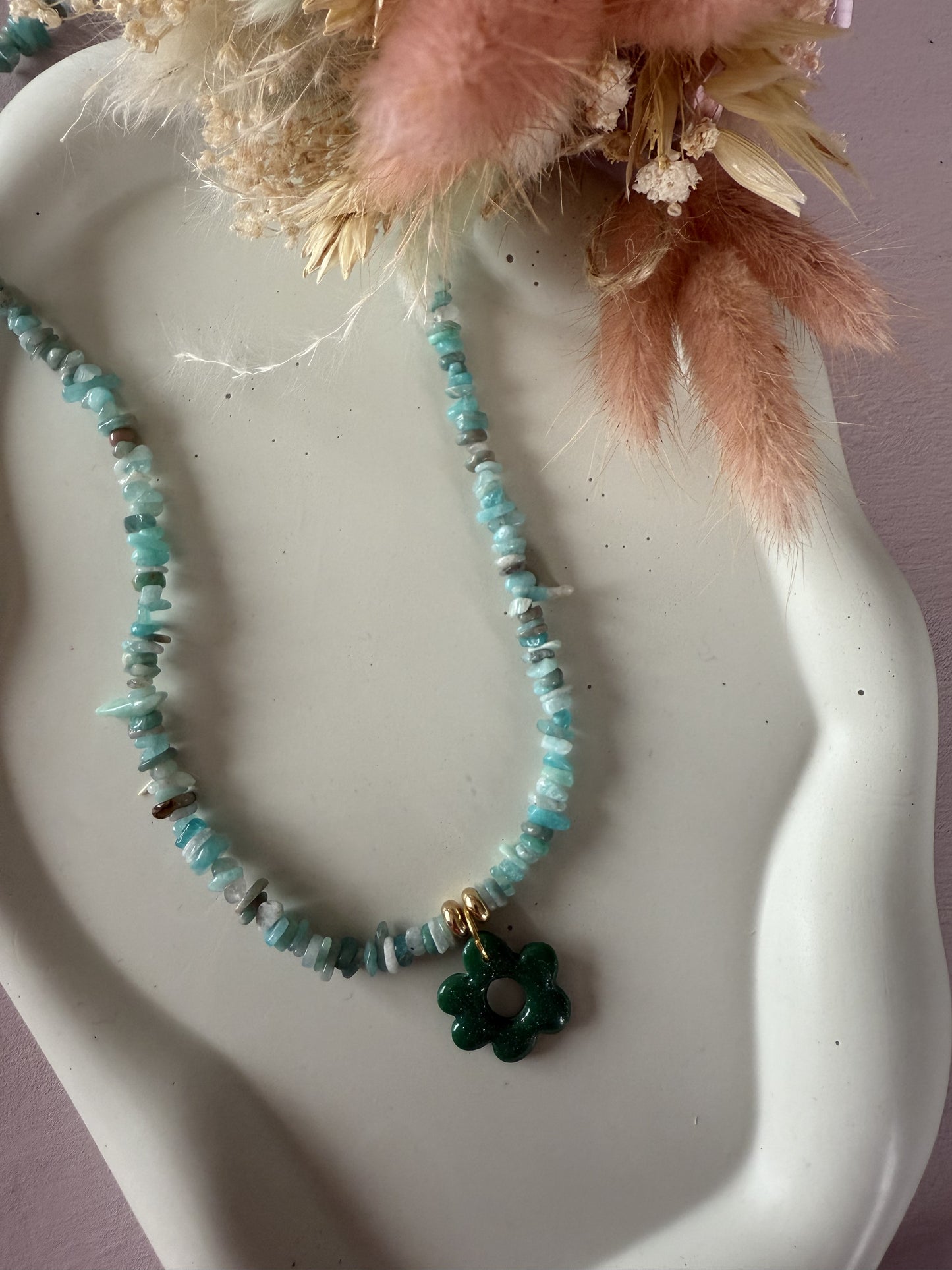 Collier perles turquoises