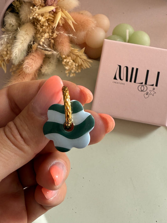 Charms Lucinda vagues vert sapin/ bleu ciel