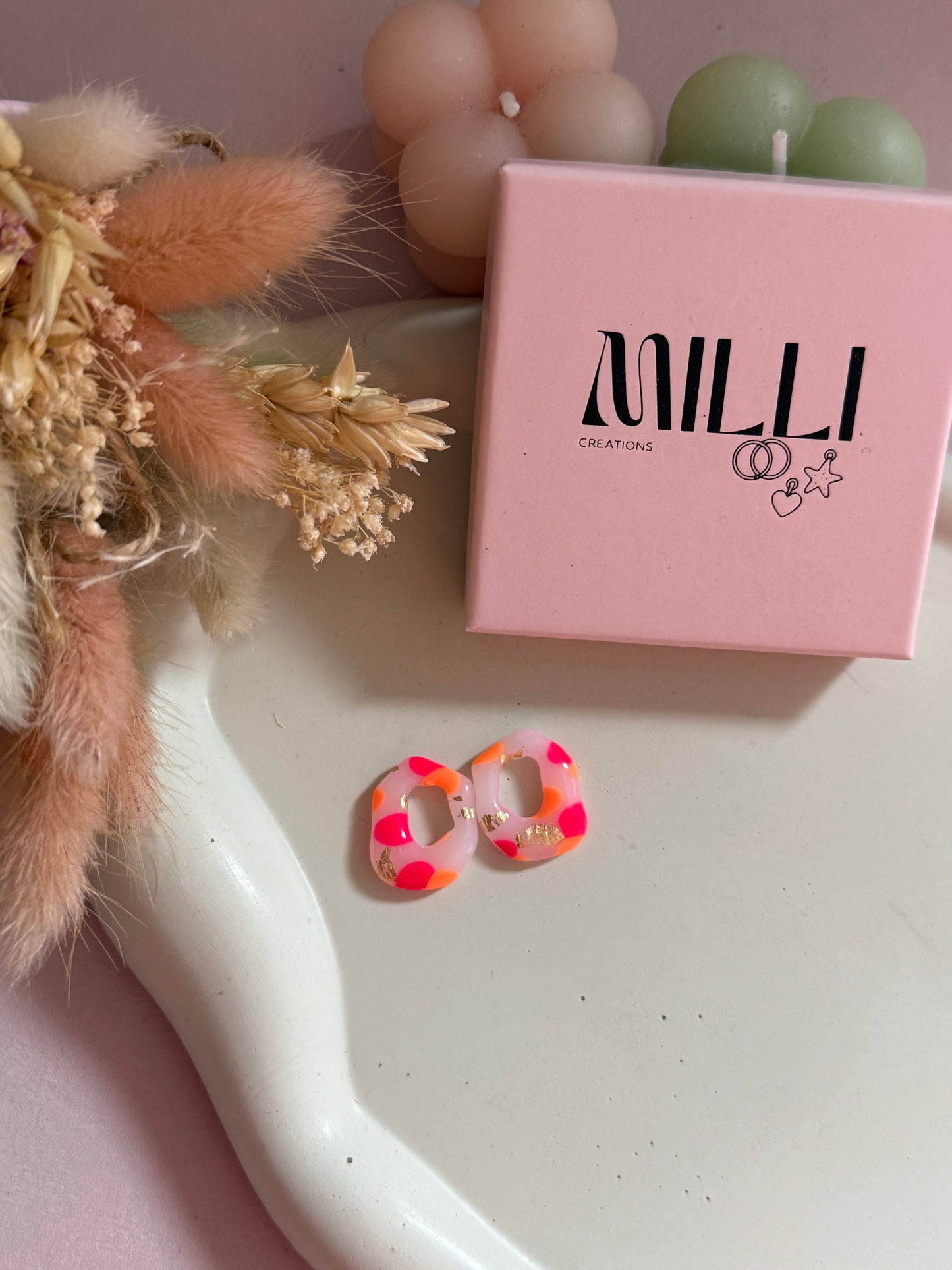 Charms Fanny translucide rose fluo/orange fluo M