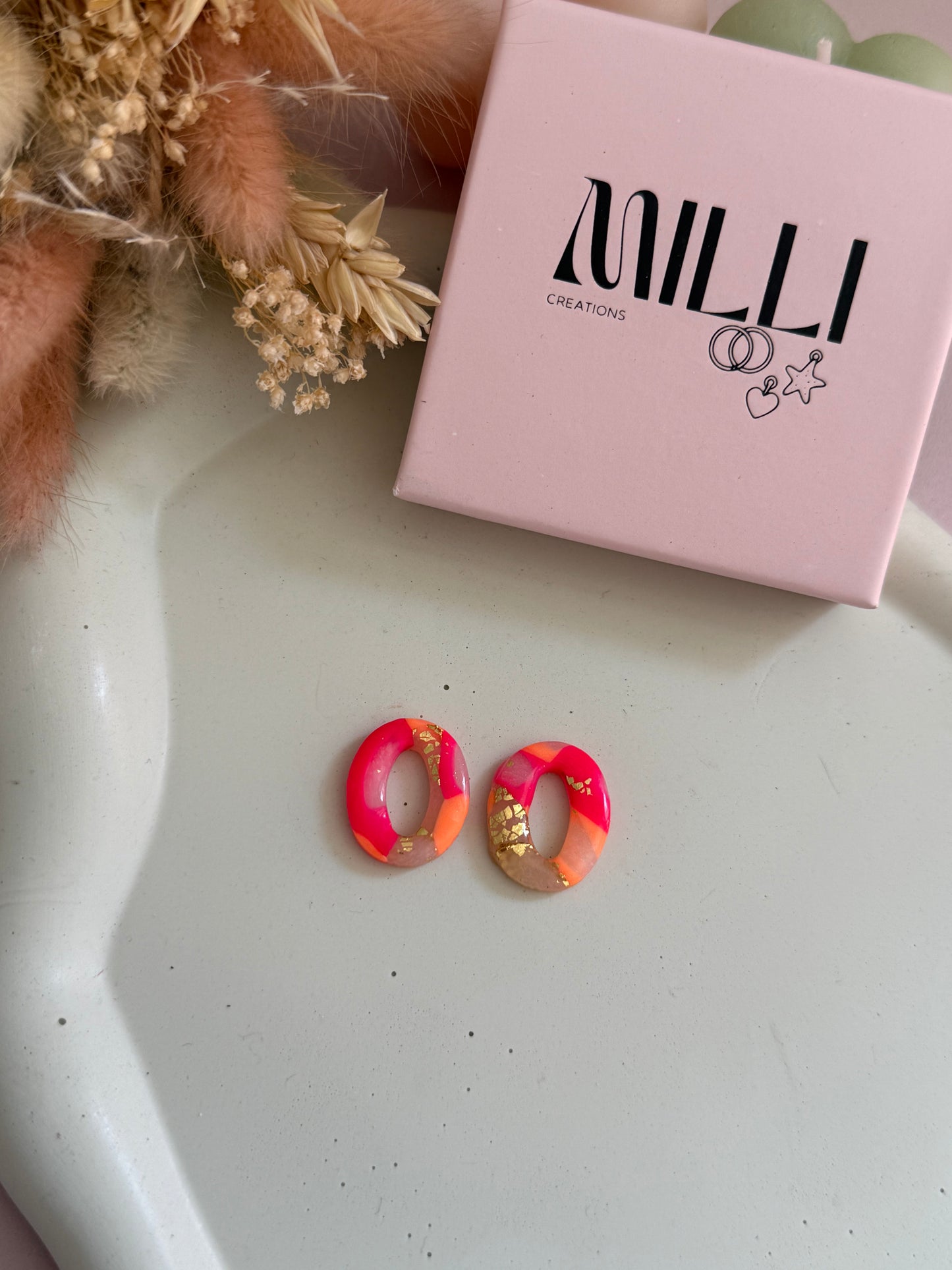 Charms Linea rose fluo/orange fluo translucide M