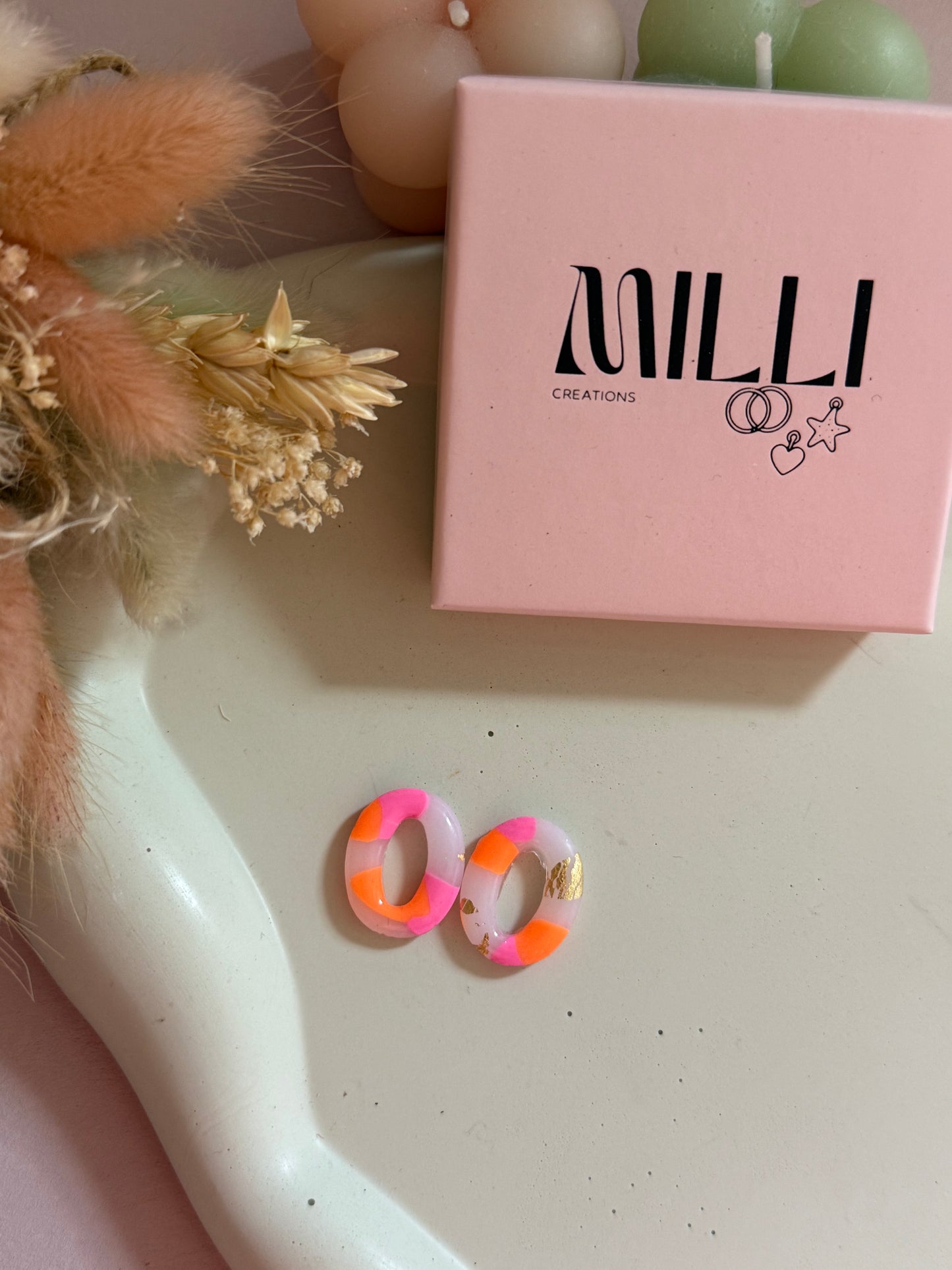Charms Linea translucide rose bonbon/orange fluo M