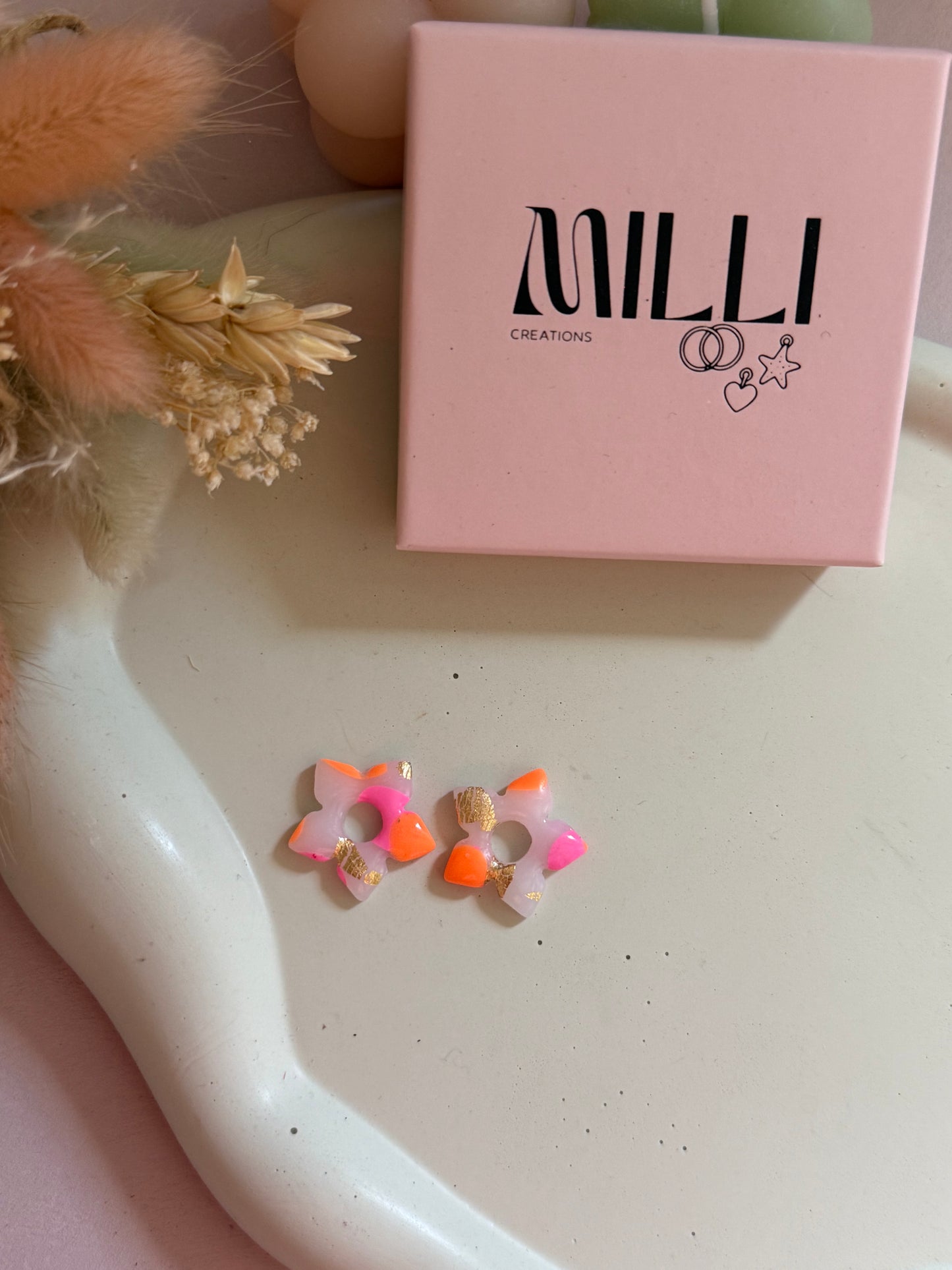 Charms Martha translucide orange fluo/rose bonbon