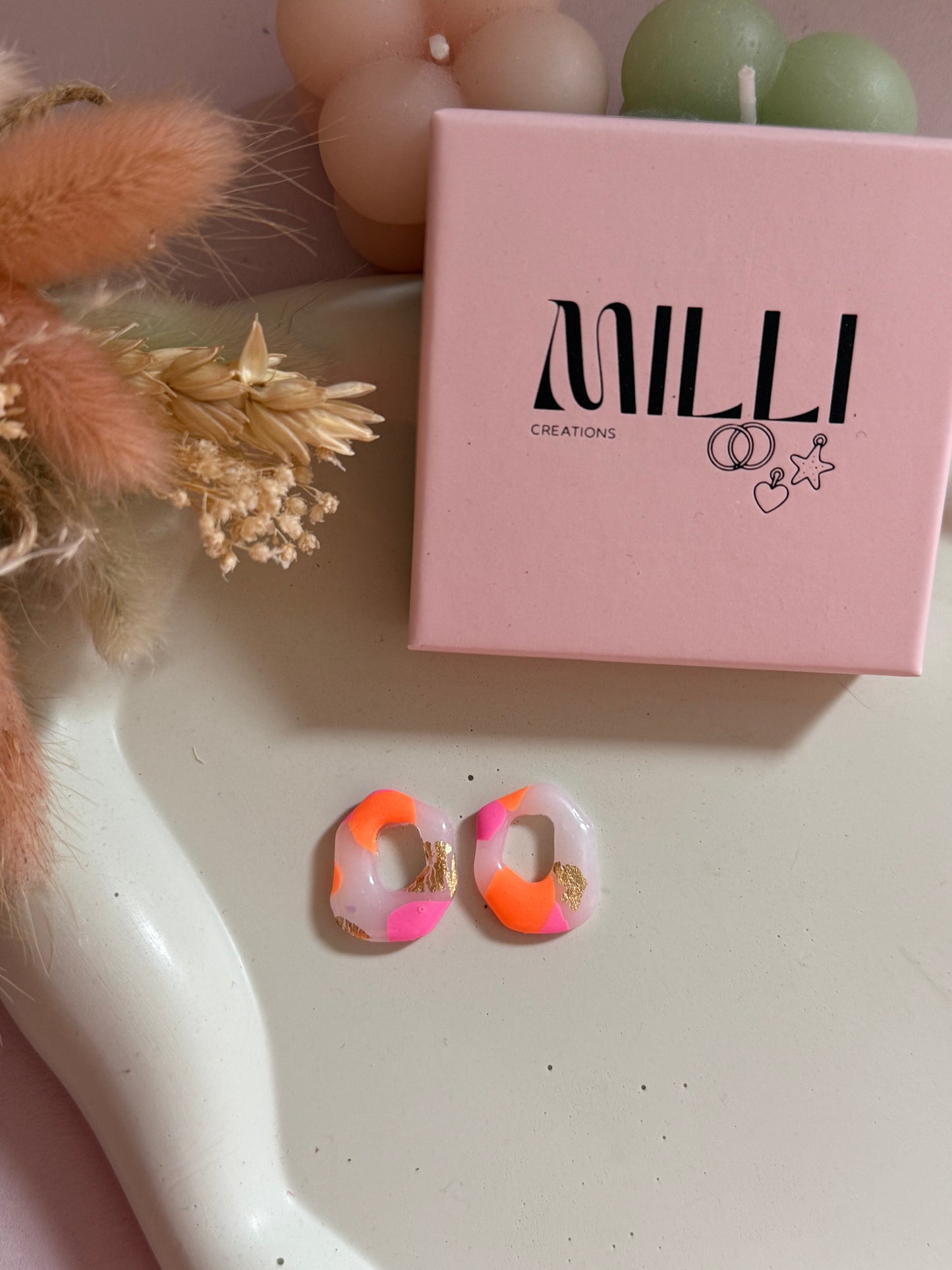 Charms Fanny translucide rose bonbon/orange fluo M