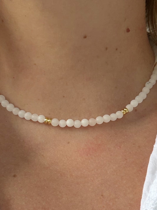 Collier pierre naturelle Quartz blanc