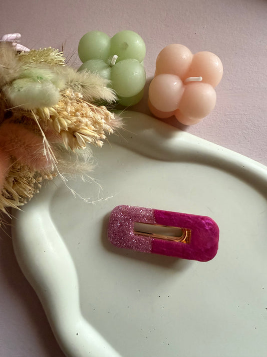 Barrette cheveux Dorine Rose/Paillettes