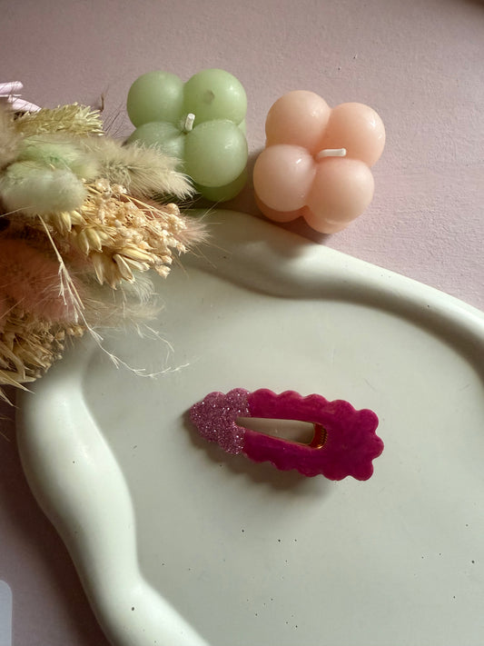 Barrette cheveux Oxane Rose/Paillettes