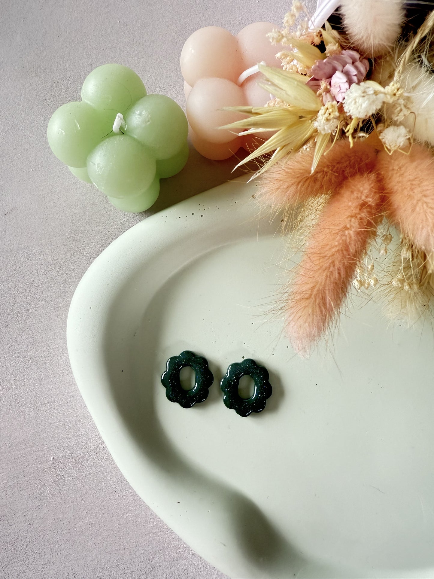 Charms Romy Vert sapin paillettes