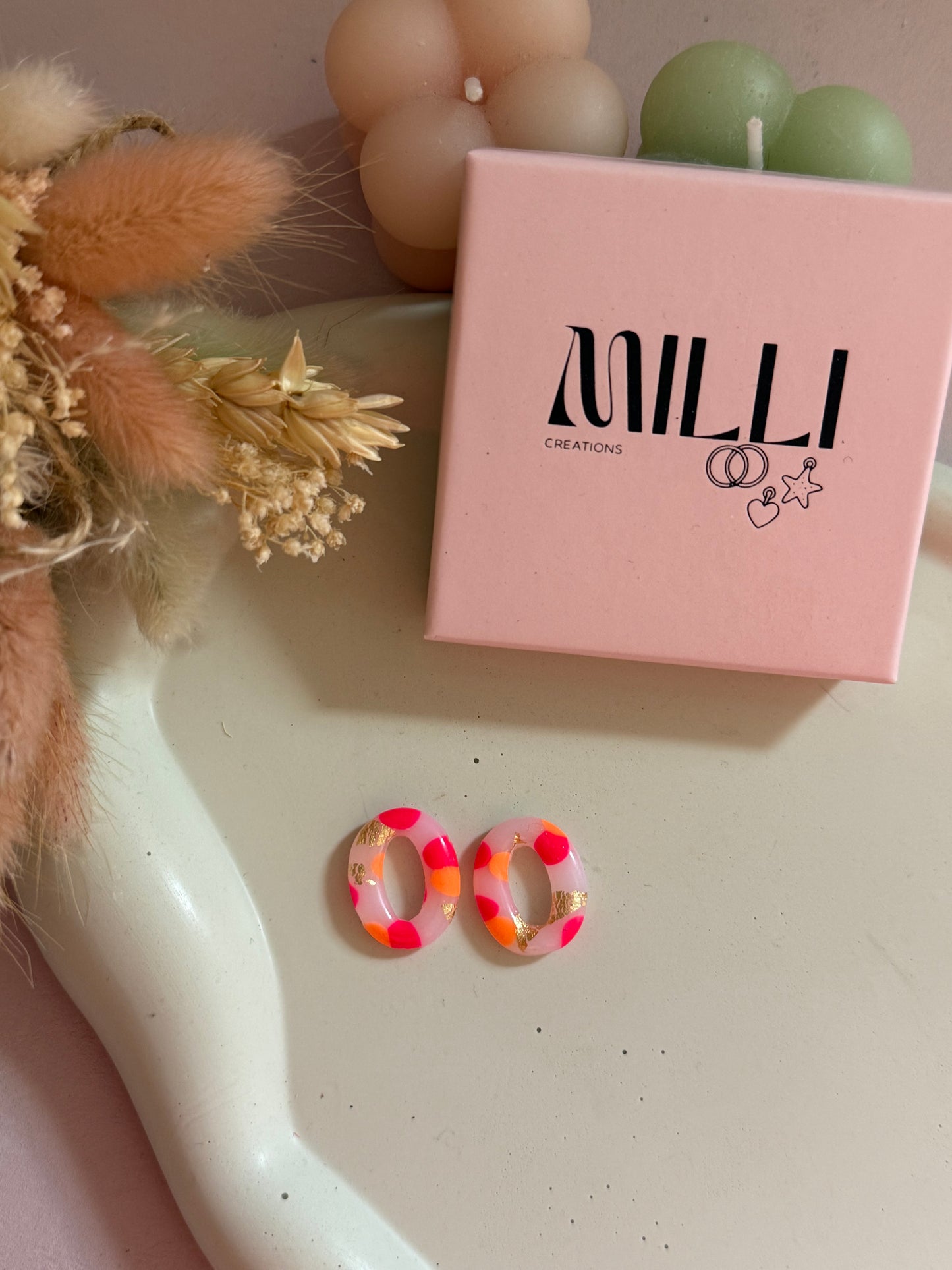 Charms Linea translucide rose fluo/orange fluo M