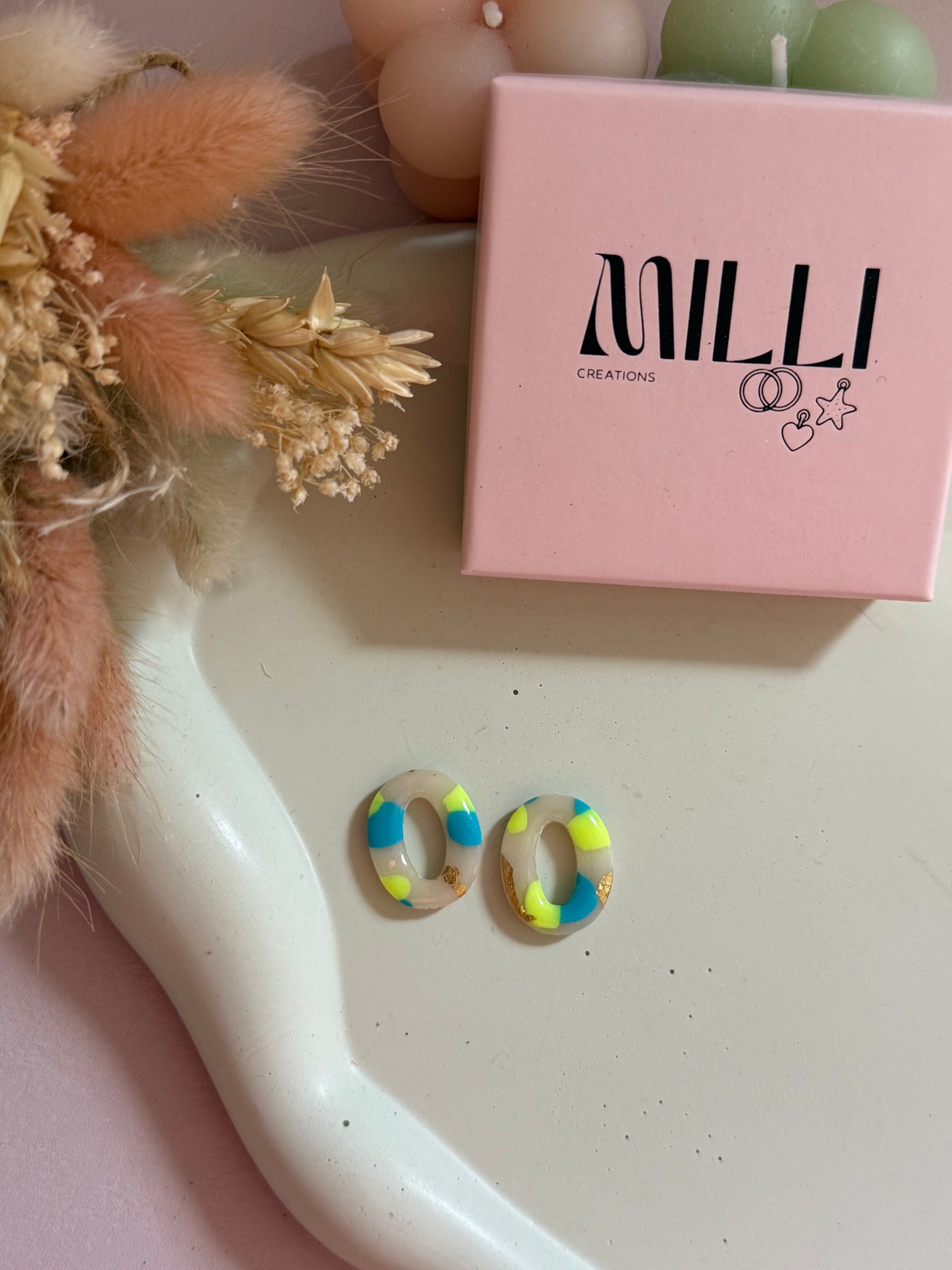Charms Linea translucide bleu fluo/jaune fluo M