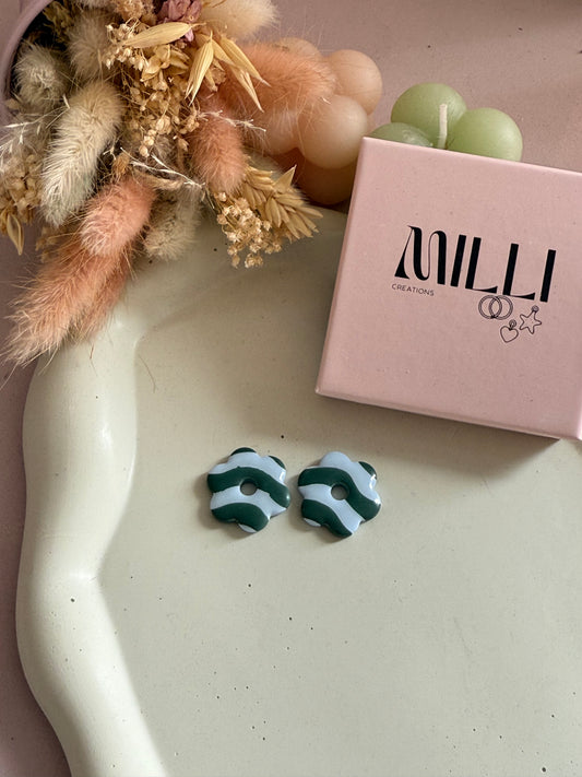 Charms Lucinda vagues vert sapin/ bleu ciel