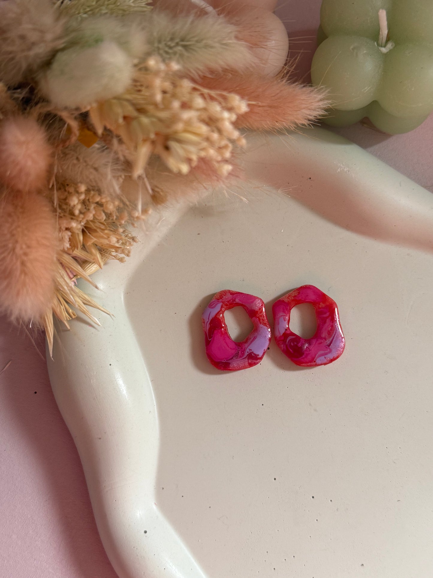 Charms Fanny peinture rose/rouge/mauve