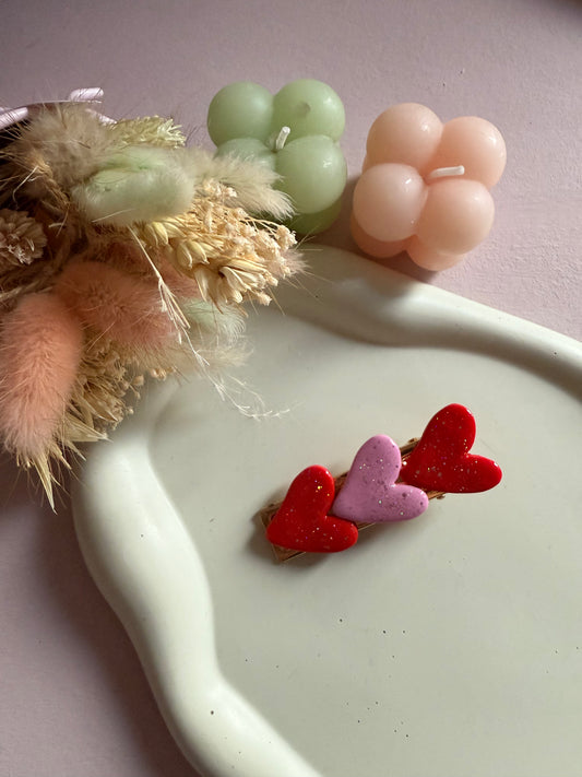 Barrette cheveux Coeur Rouge