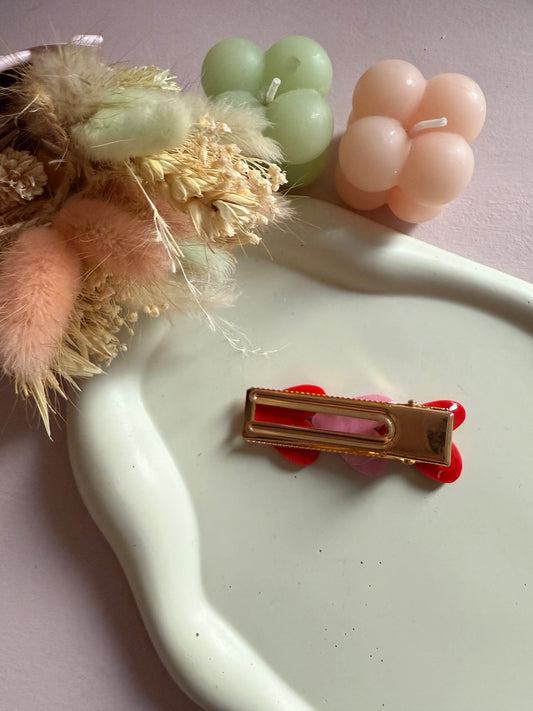 Barrette cheveux Coeur Rouge