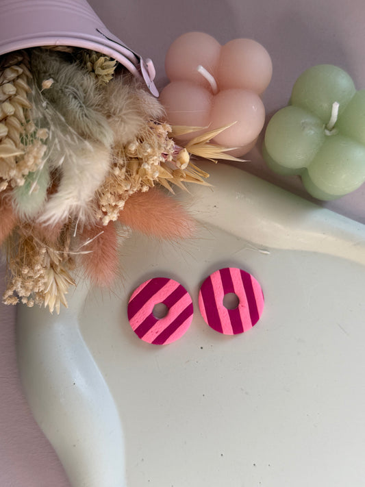 Charms Sade lignes roses bonbon et mauve L