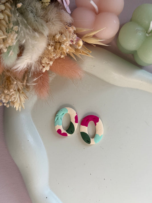 Charms Linea fleurs framboise/menthe L