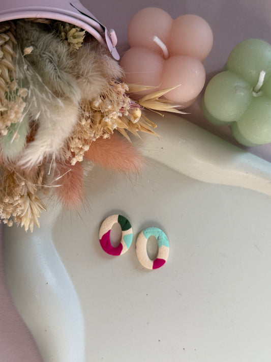 Charms Linea fleurs framboise/menthe M