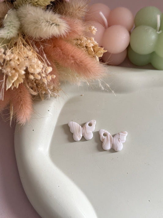 Charms Papillon Blanc marbré