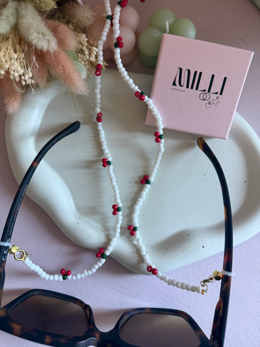Chaine de lunettes cerise
