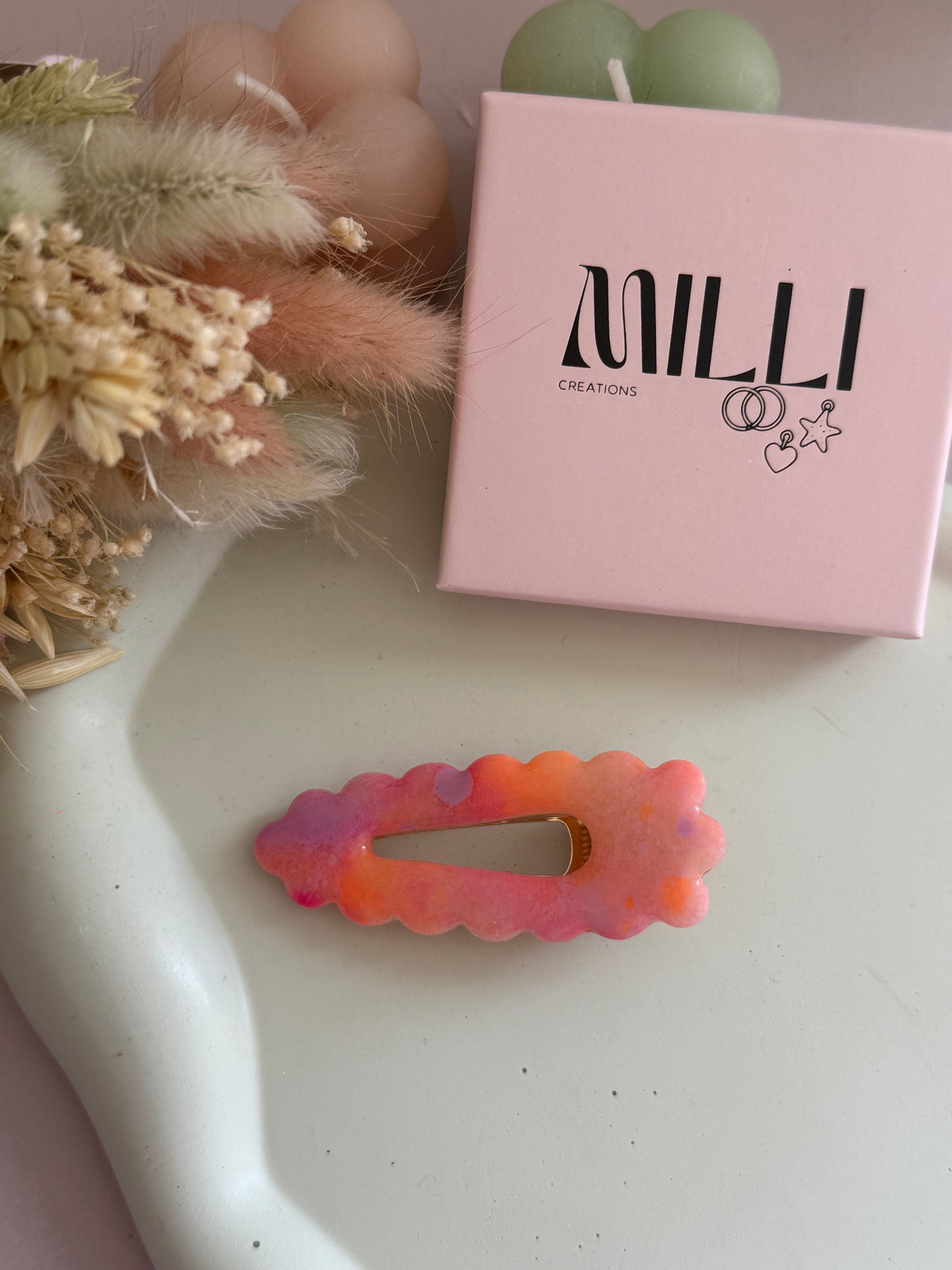 Barrette cheveux Oxane taches de peinture