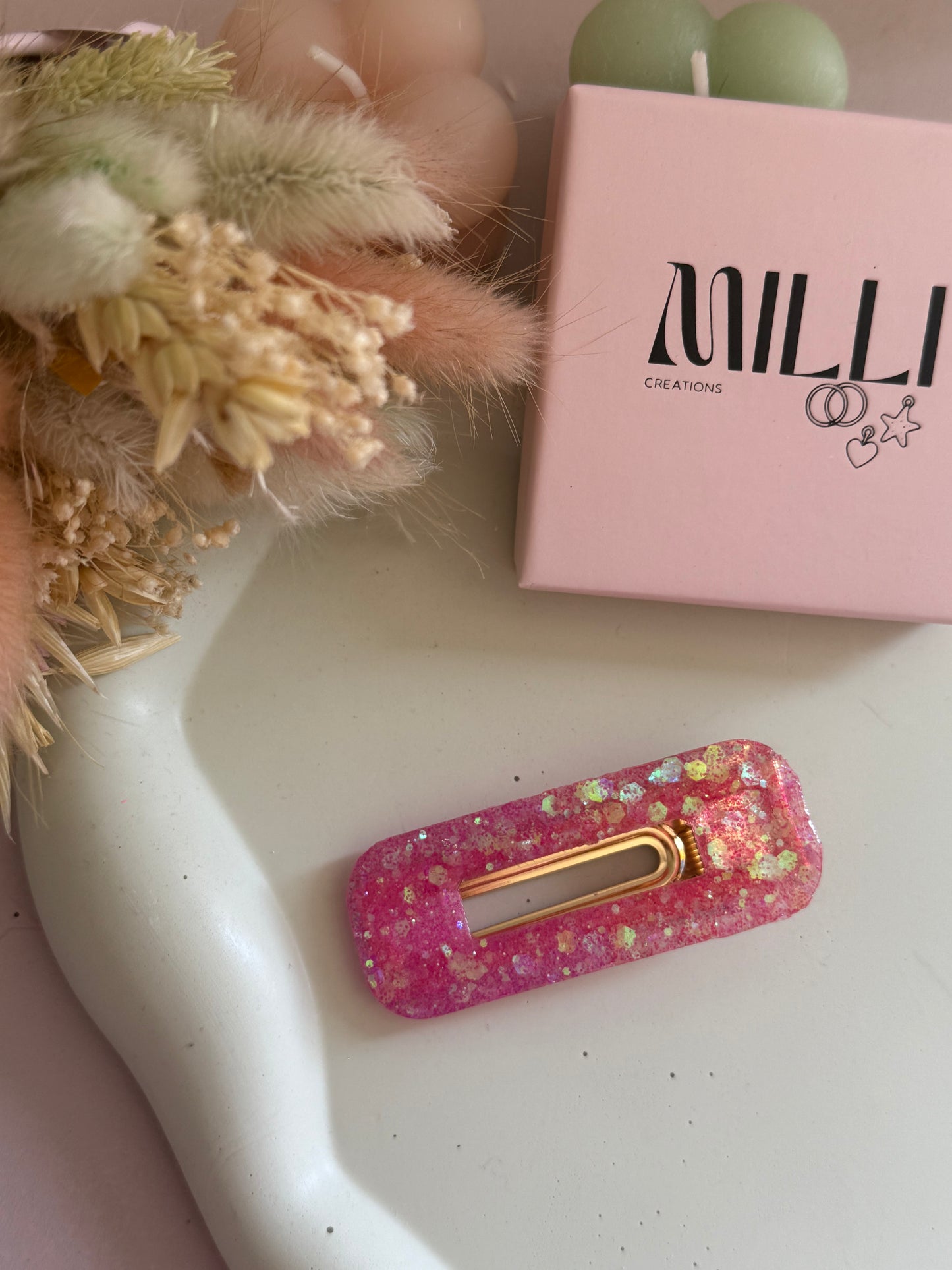 Barrette cheveux Dorine Rose degradé