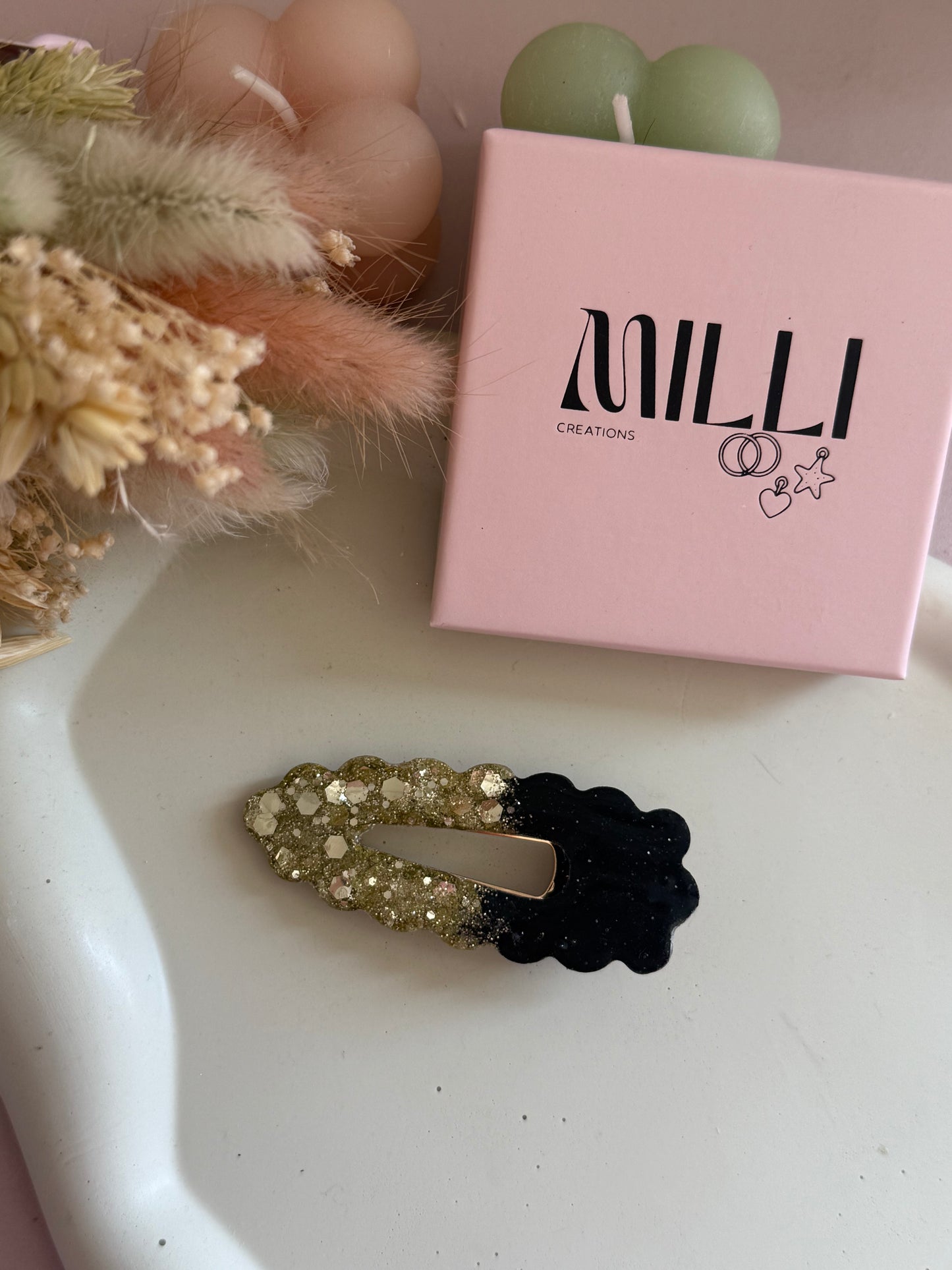 Barrette cheveux Oxane Noir Doré