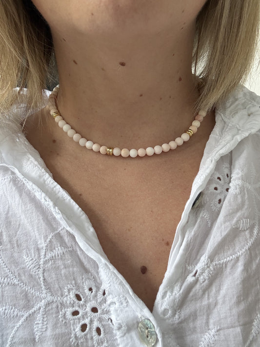 Collier pierre naturelle Calcedoine