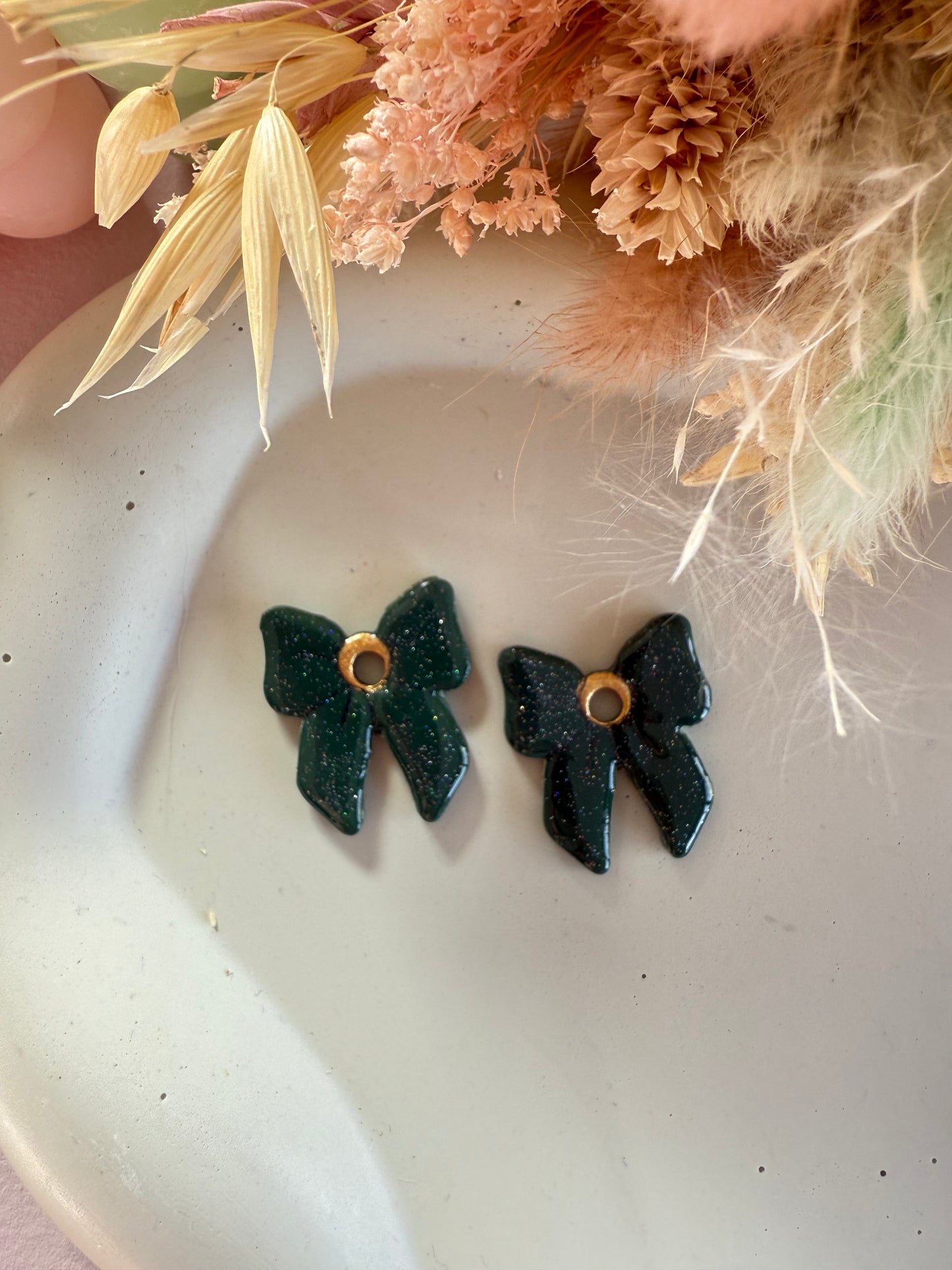 Charms Noeud Pap Vert Sapin paillettes L