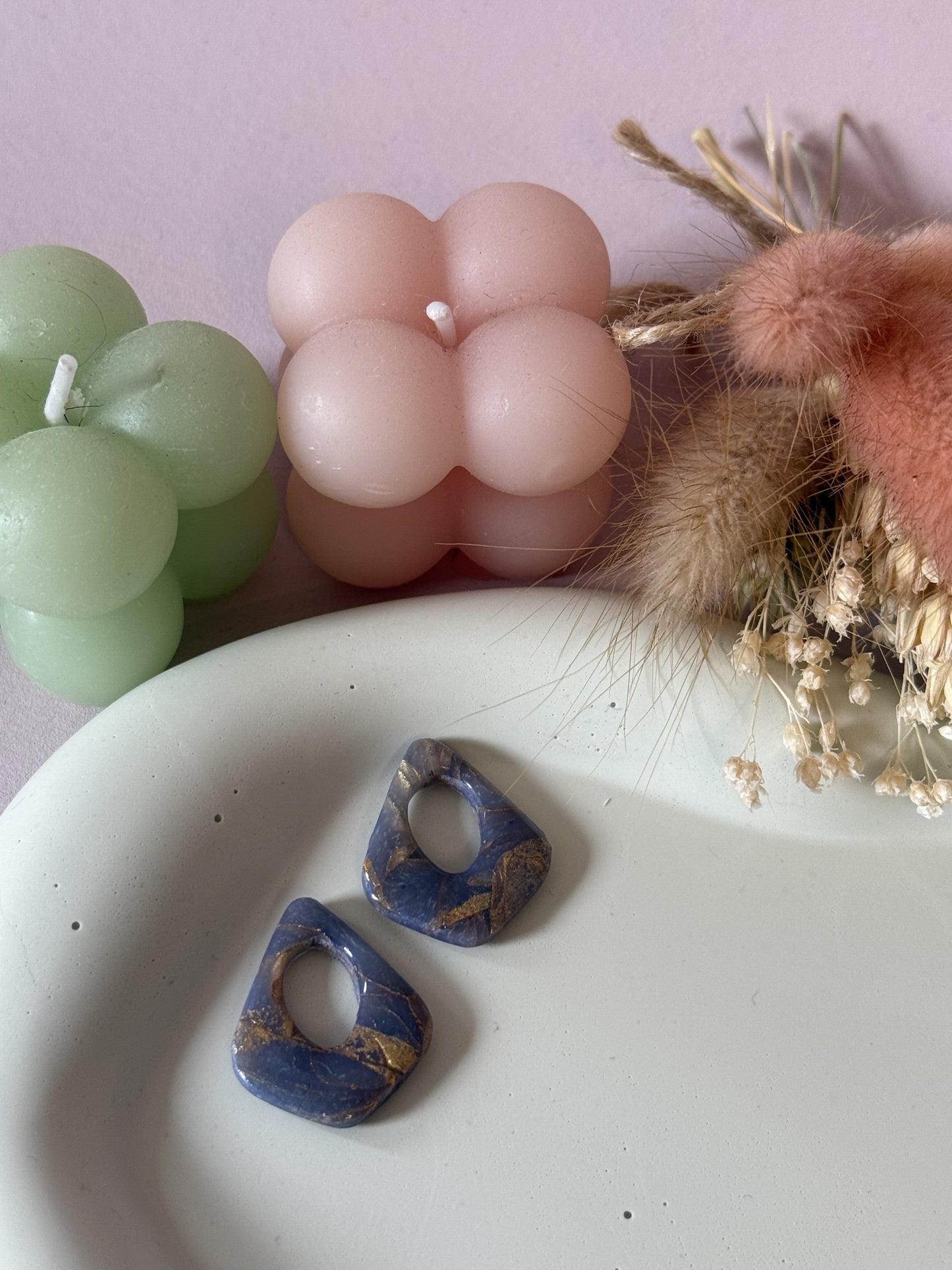 Charms Paloma marbré Bleu/dorée